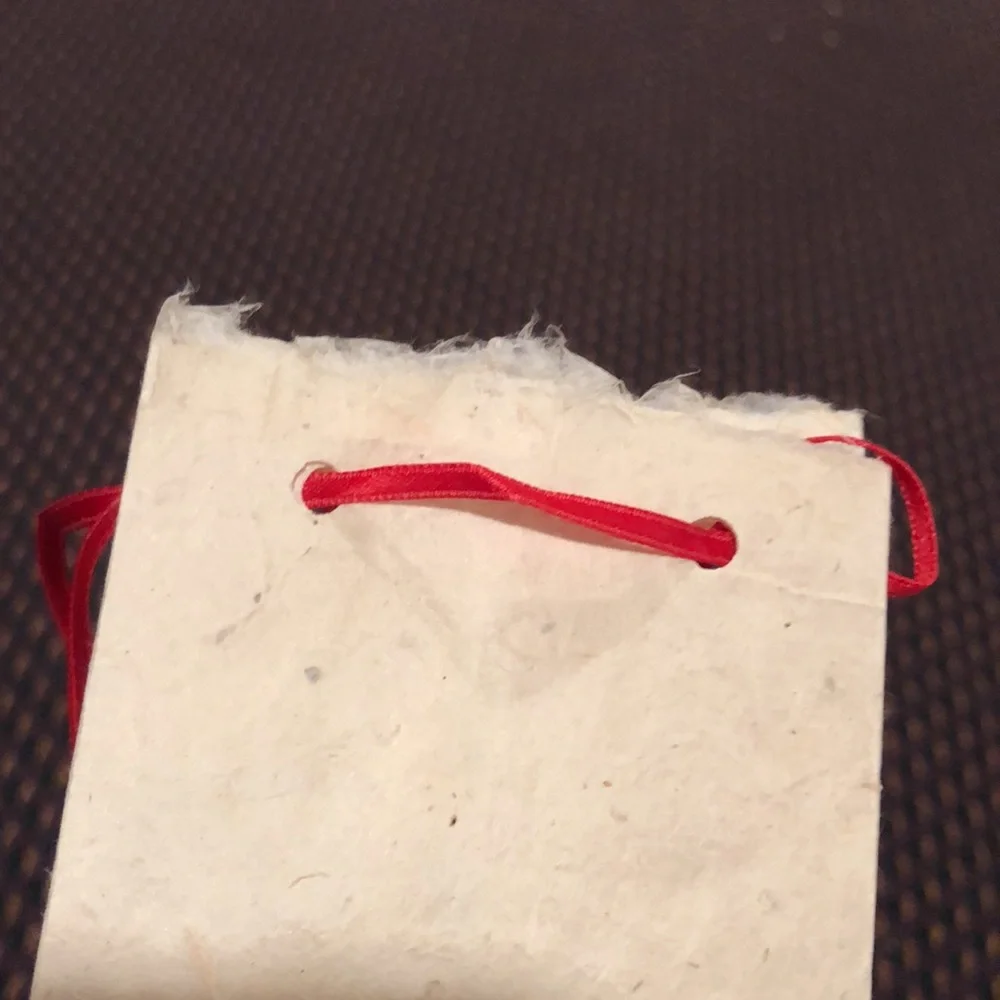 New 20 count small rice paper bags with red satin ribbon ties